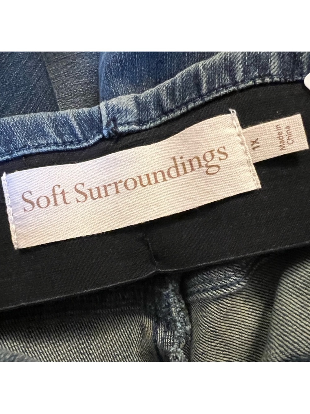 Soft Surroundings Dark Blue Ankle Cropped Women’s Denim Leggings Size 1X - Picture 6 of 10